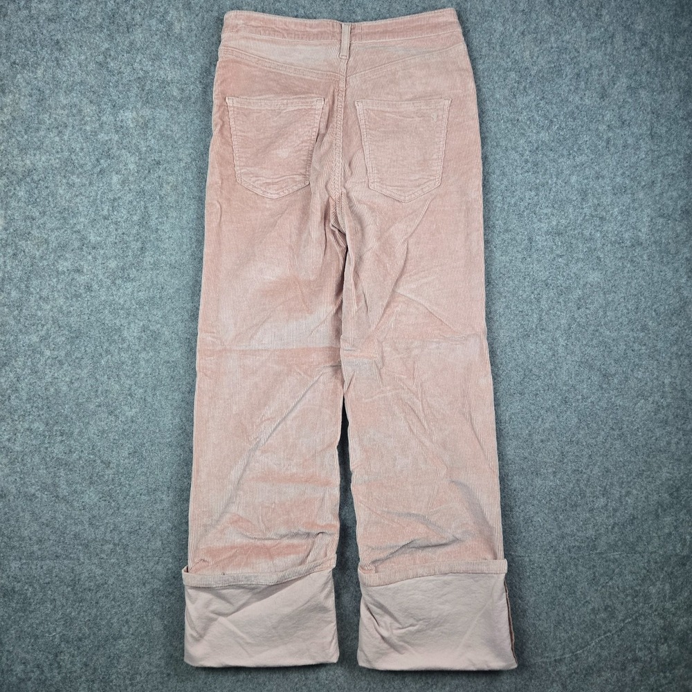 Pilcro Corduroy Pants Womens 27x25 Scotty Cuffed High Rise Straight Leg Rose - Picture 4 of 11